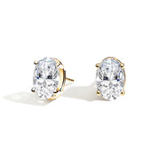 L'Ovale® Diamond Stud Earrings, 14K Gold
