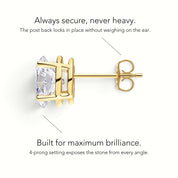 L'Ovale® Diamond Stud Earrings, Gold Vermeil
