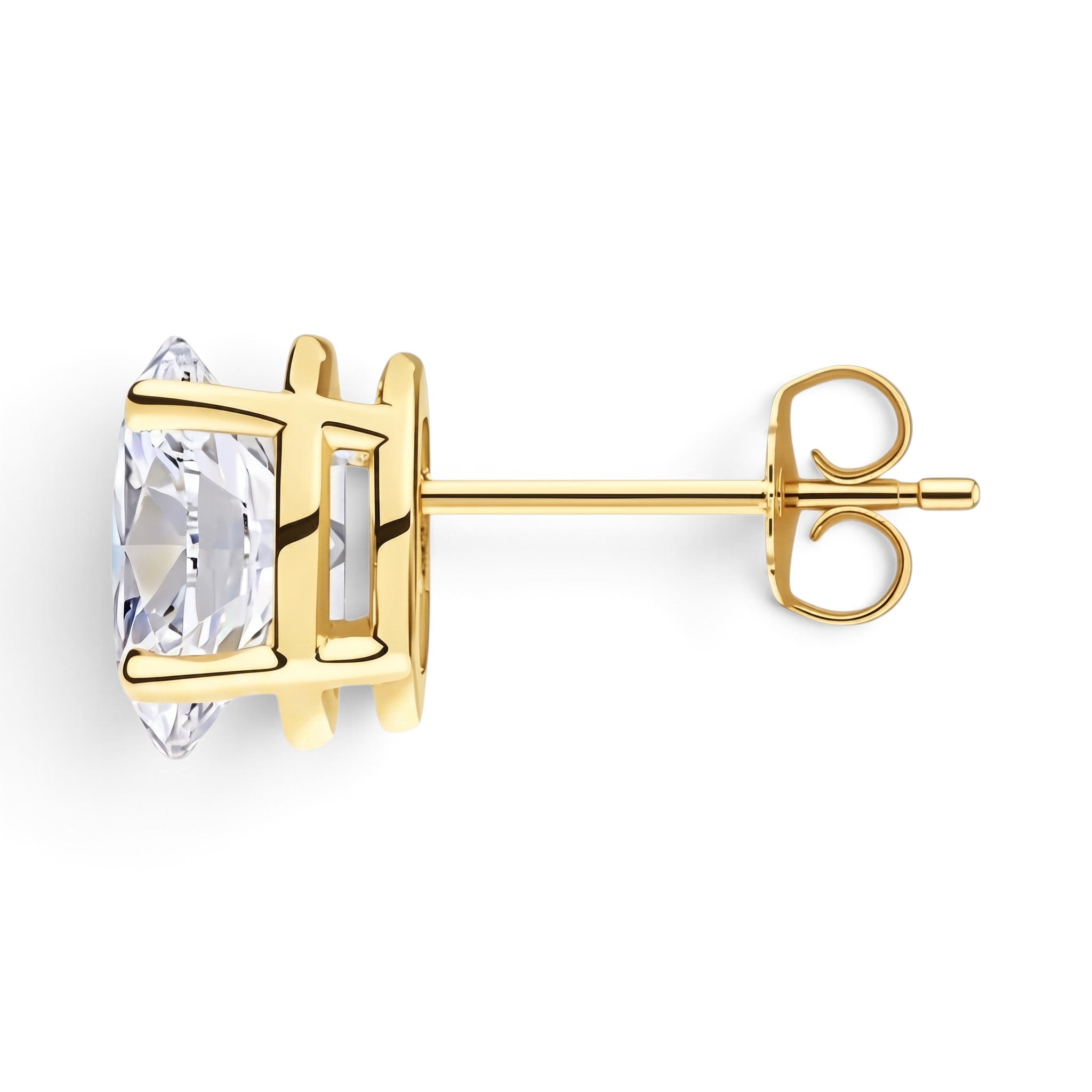 L'Ovale® Diamond Stud Earrings, 14K Yellow Gold