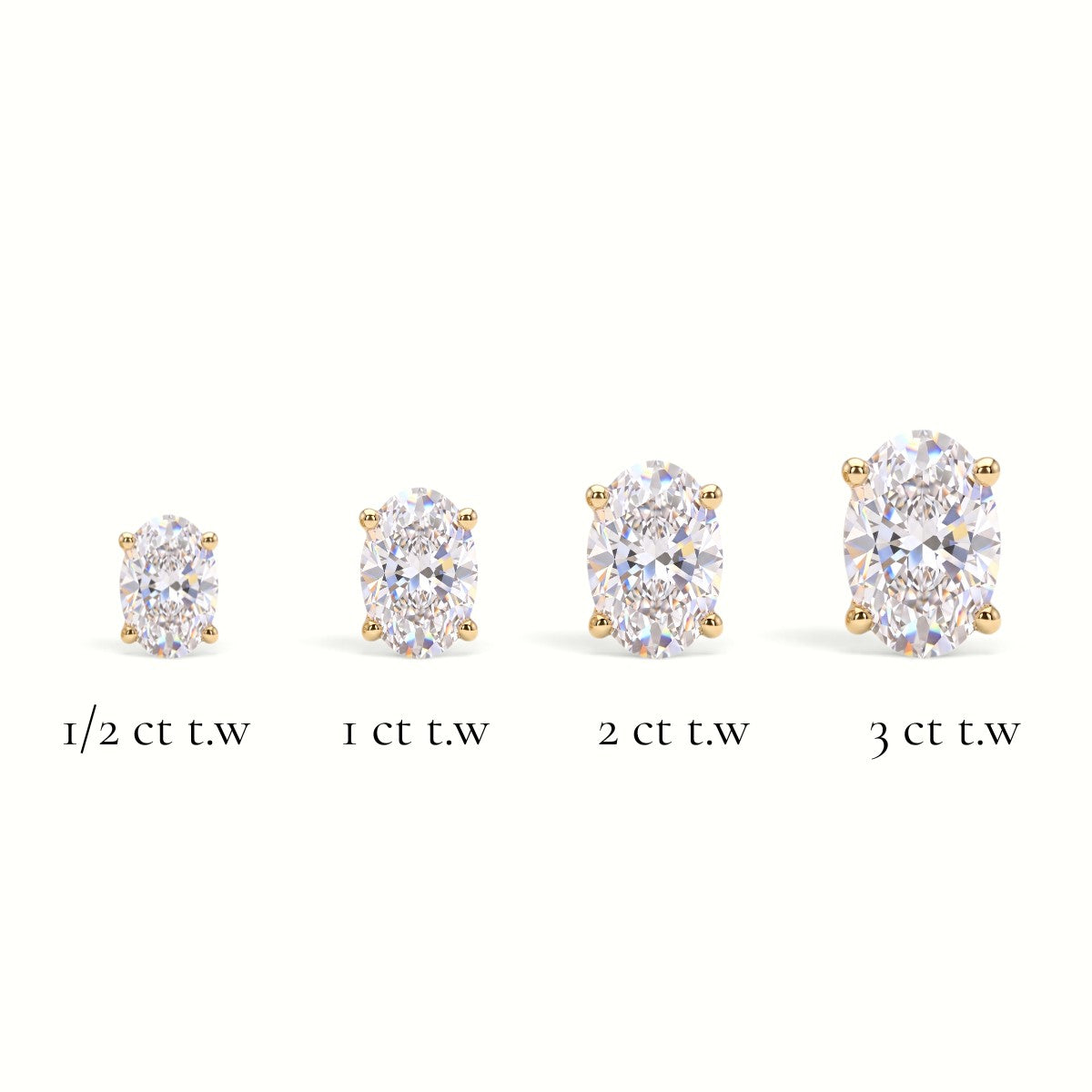 L'Ovale® Diamond Stud Earrings, Gold Vermeil