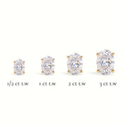 L'Ovale® Diamond Stud Earrings, 14K Yellow Gold