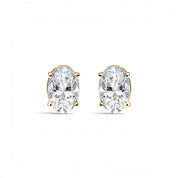 L'Ovale® Diamond Stud Earrings, 14K Gold