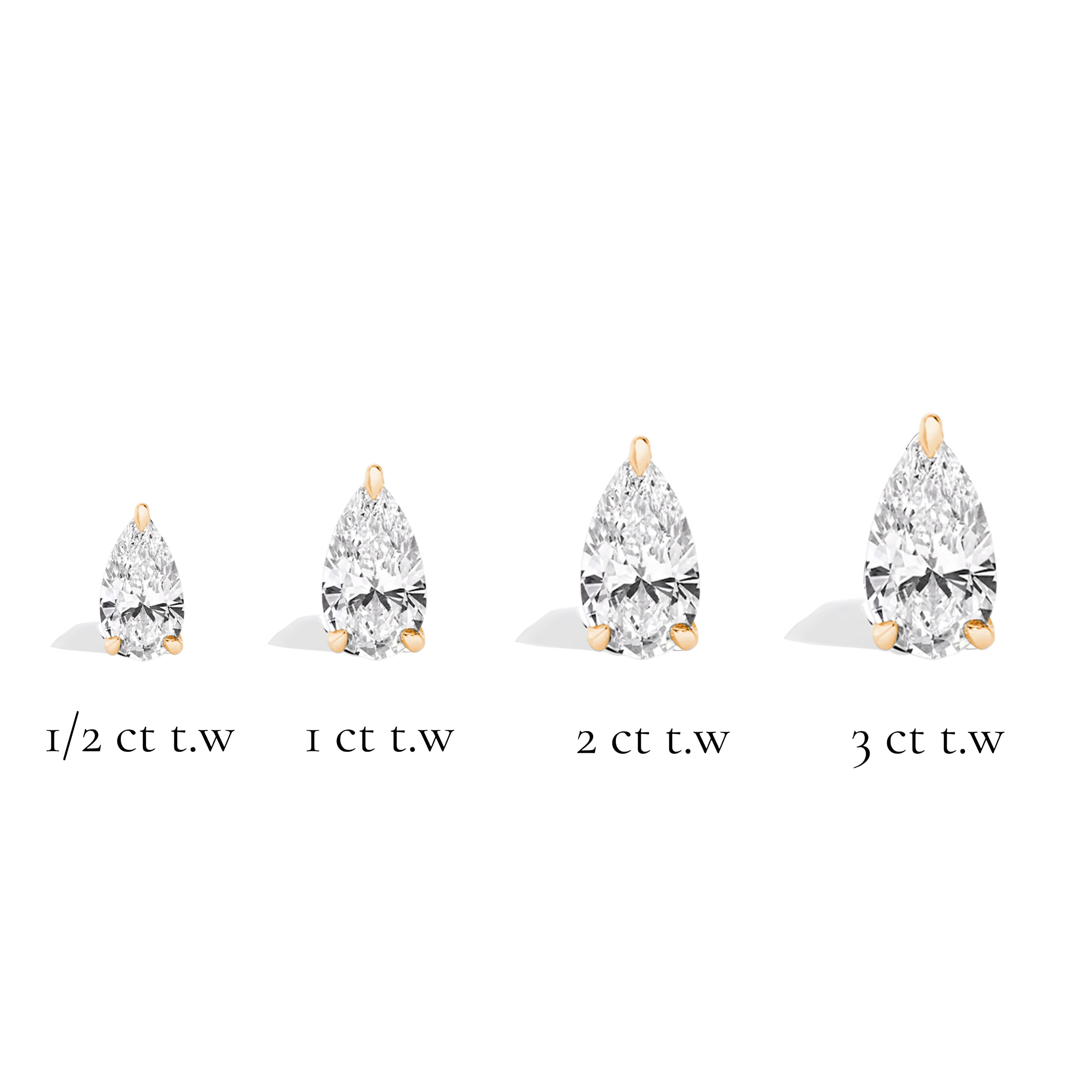 La Poire® Diamond Stud Earrings, 14K Rose Gold