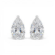 La Poire® Diamond Stud Earrings, 14K White Gold