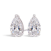 La Poire® Diamond Stud Earrings, 14K White Gold