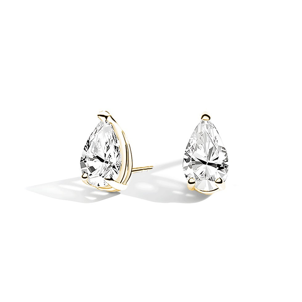 La Poire® Diamond Stud Earrings, 14K Gold