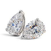 La Poire® Diamond Stud Earrings, 14K White Gold
