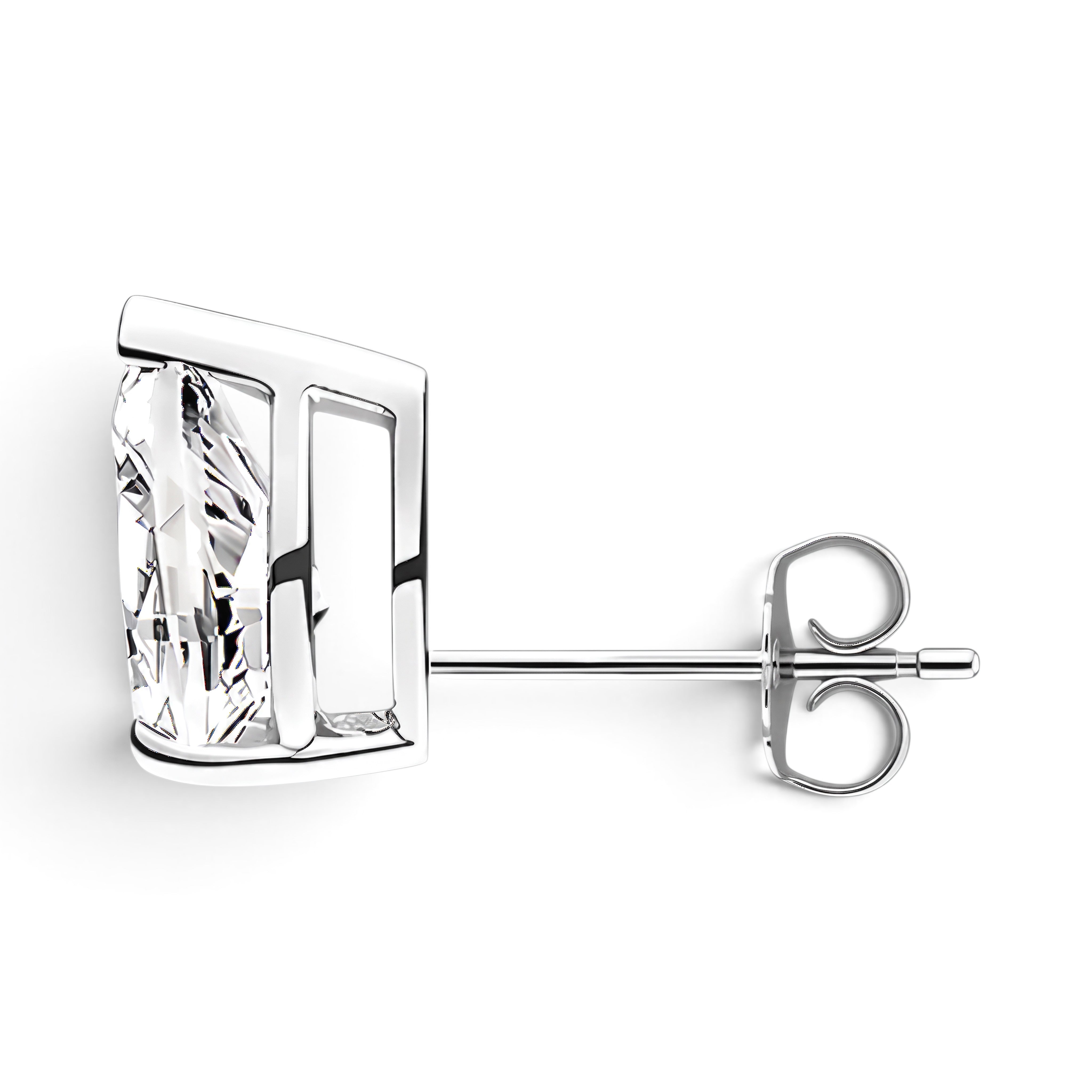 La Poire® Diamond Stud Earrings, 14K White Gold