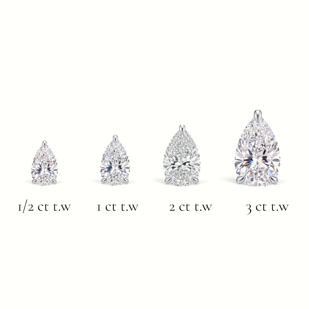 La Poire® Diamond Stud Earrings, 14K White Gold