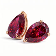 La Poire® Ruby Stud Earrings, 14K Rose Gold