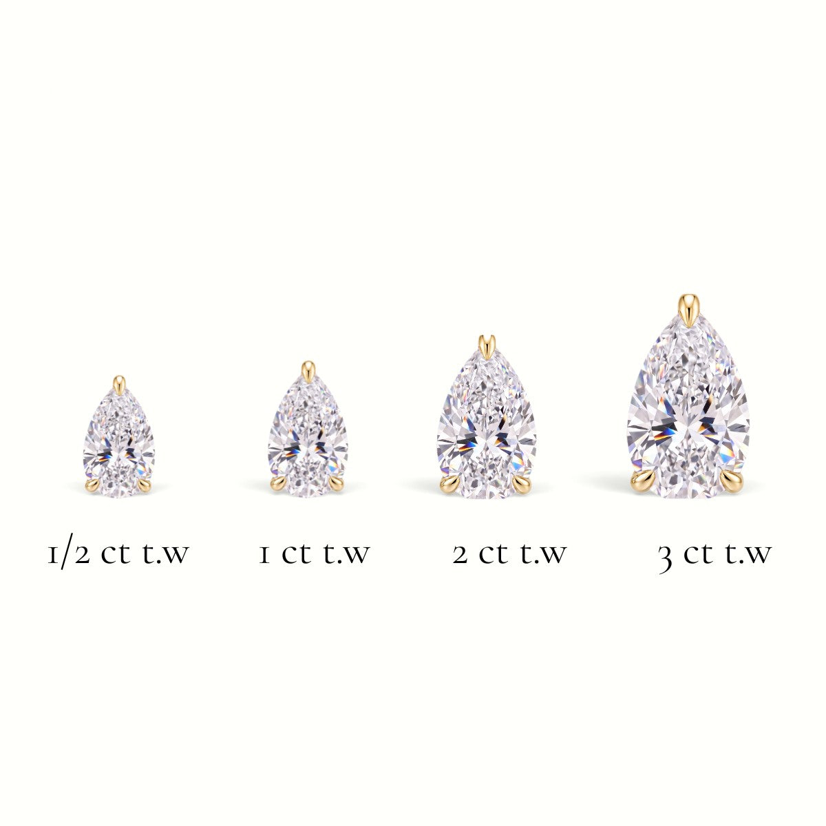 La Poire® Diamond Stud Earrings, Gold Vermeil