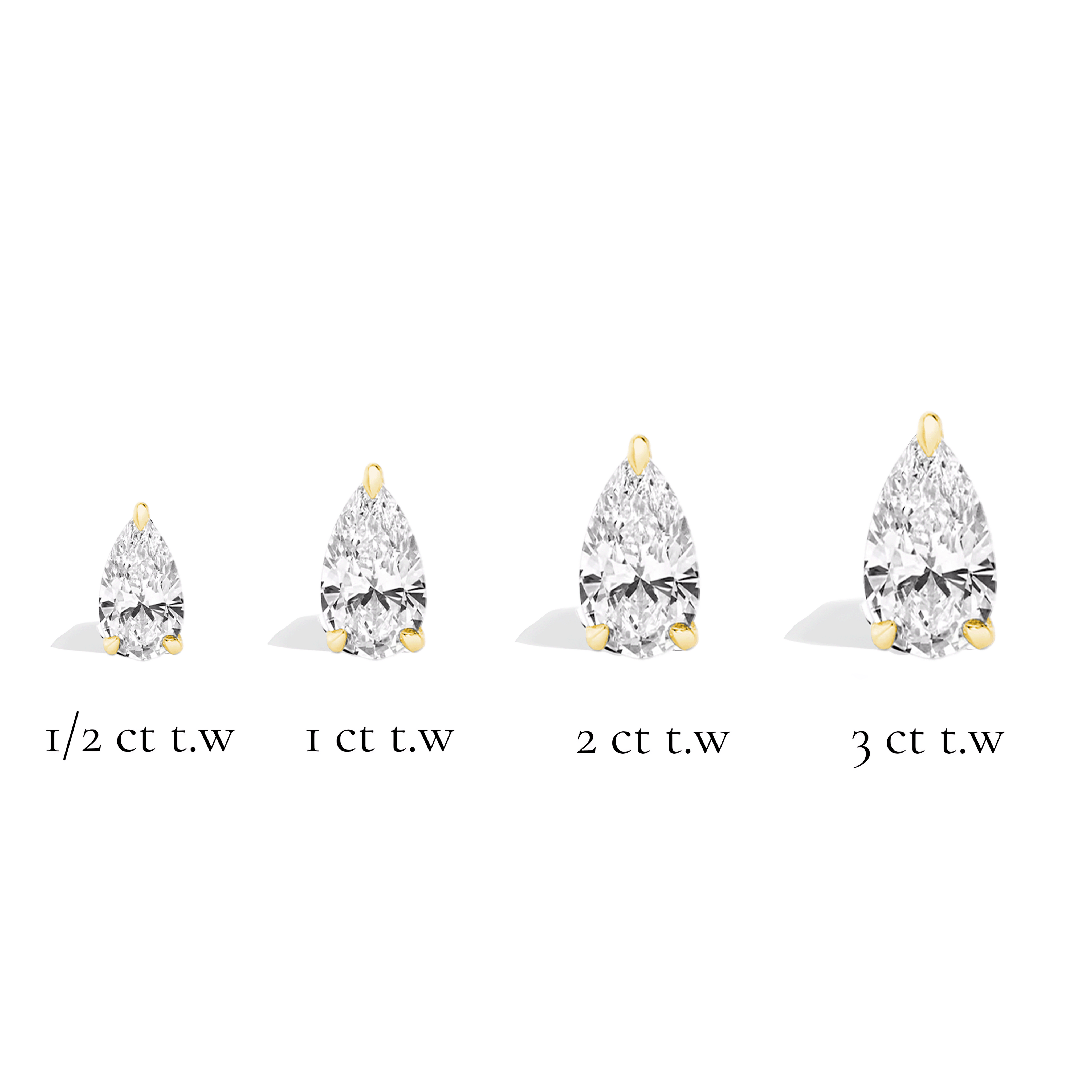 La Poire® Diamond Stud Earrings, 14K Gold