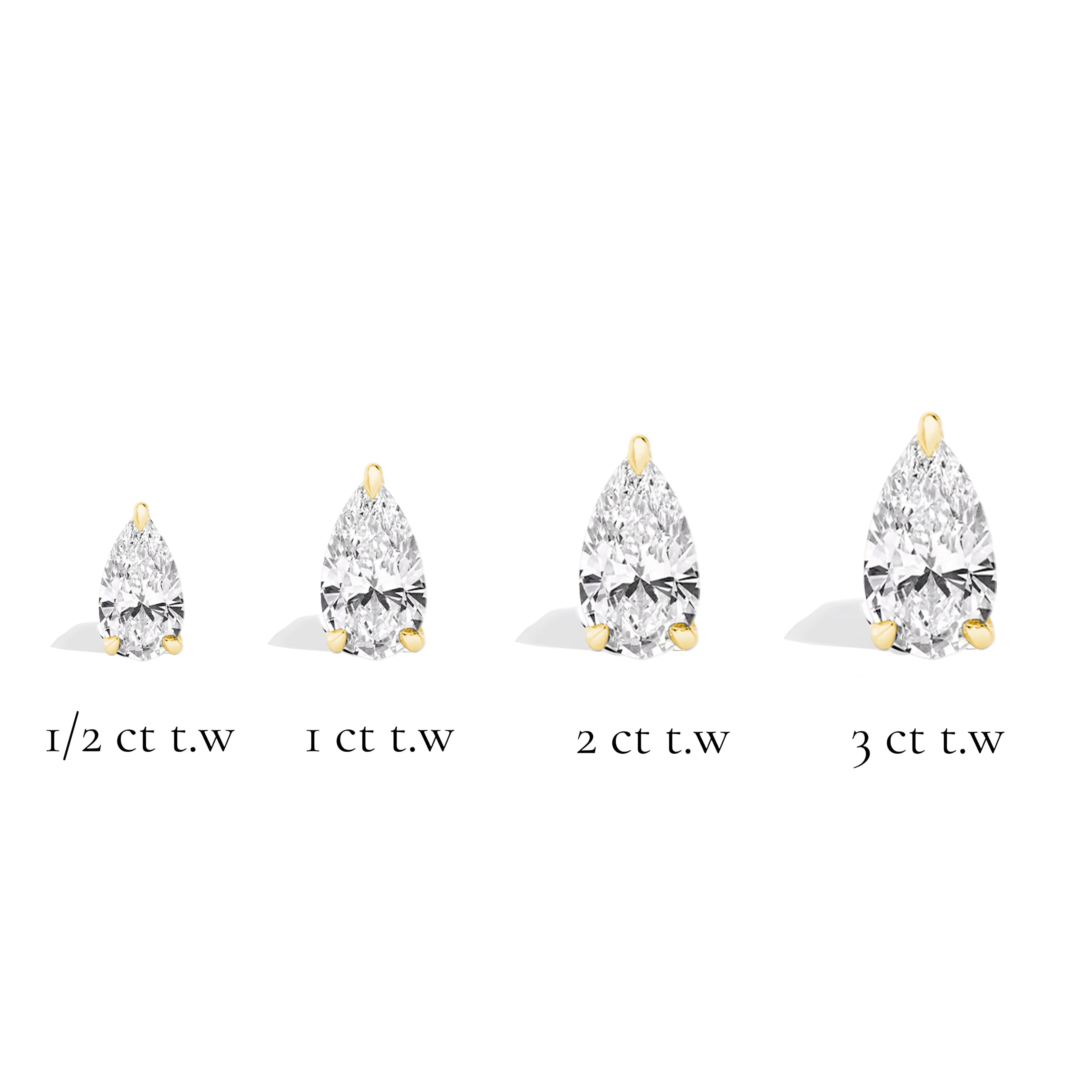 La Poire® Diamond Stud Earrings, 14K Gold