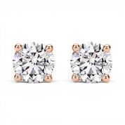 La Ronde® Diamond Stud Earrings, 14K Rose Gold