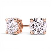 La Ronde® Diamond Stud Earrings, 14K Rose Gold