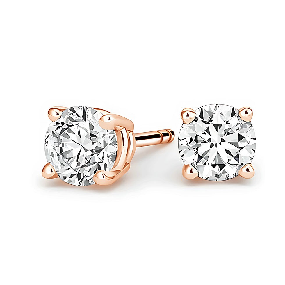 La Ronde® Diamond Stud Earrings, 14K Rose Gold