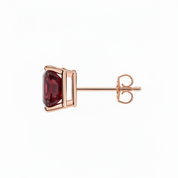 L'Emeraude® Ruby Stud Earrings, 14K Rose Gold