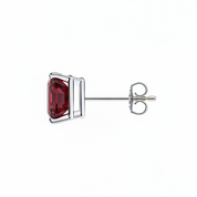 L'Emeraude® Ruby Stud Earrings, 14K White Gold