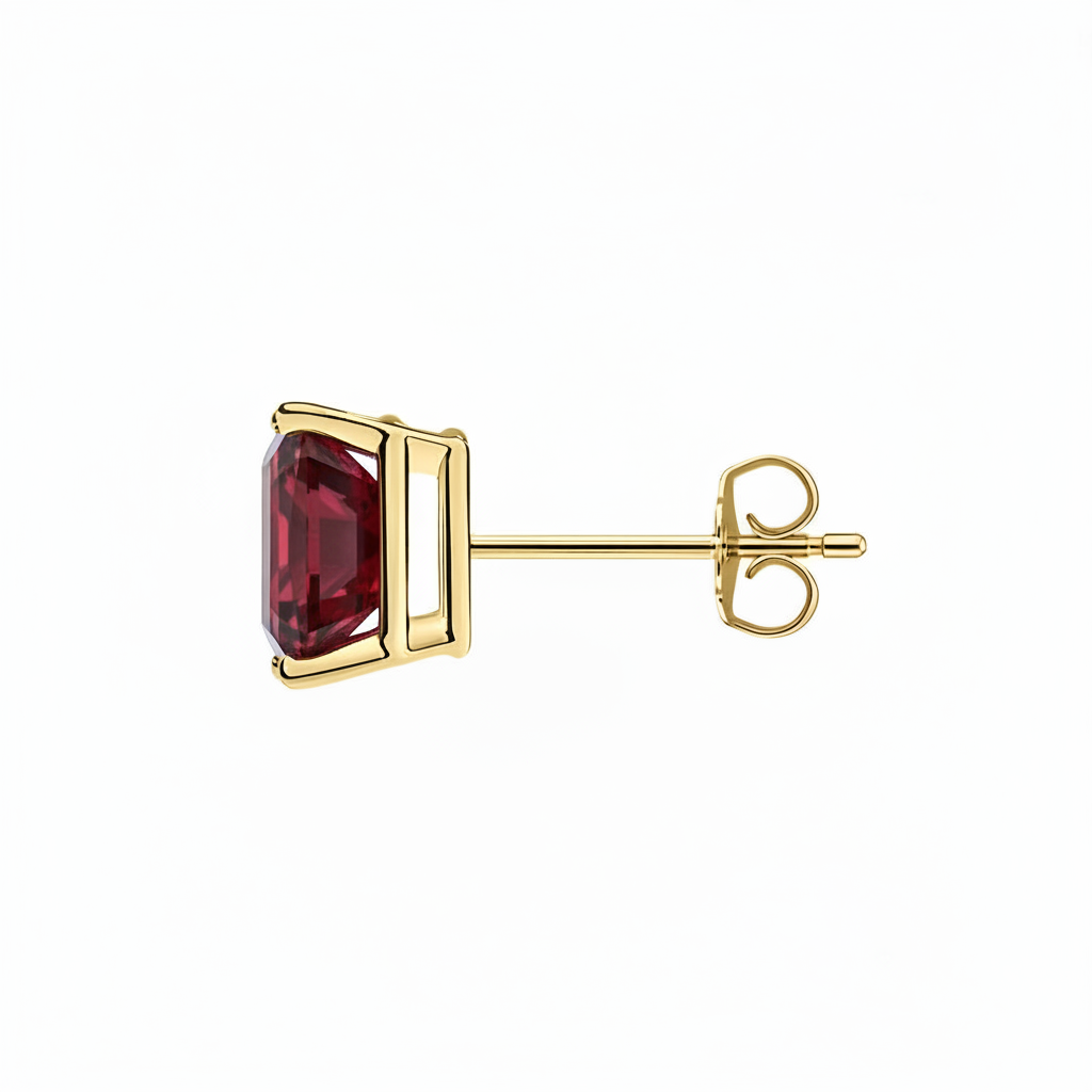 L'Emeraude® Ruby Stud Earrings, 14K Gold