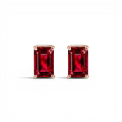L'Emeraude® Ruby Stud Earrings, 14K Rose Gold