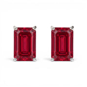 L'Emeraude® Ruby Stud Earrings, Platinum
