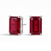 L'Emeraude® Ruby Stud Earrings, Platinum