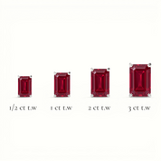 L'Emeraude® Ruby Stud Earrings, 14K White Gold
