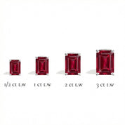 L'Emeraude® Ruby Stud Earrings, 14K White Gold
