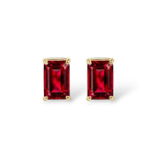 L'Emeraude® Ruby Stud Earrings, 14K Gold