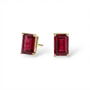 L'Emeraude® Ruby Stud Earrings, 14K Gold