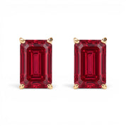 L'Emeraude® Ruby Stud Earrings, 14K Gold