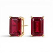 L'Emeraude® Ruby Stud Earrings, Gold Vermeil