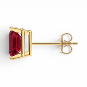 L'Emeraude® Ruby Stud Earrings, Gold Vermeil