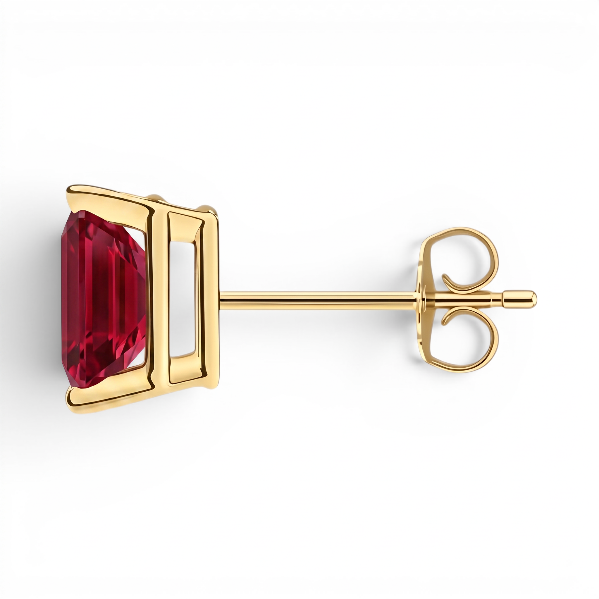 L'Emeraude® Ruby Stud Earrings, Gold Vermeil
