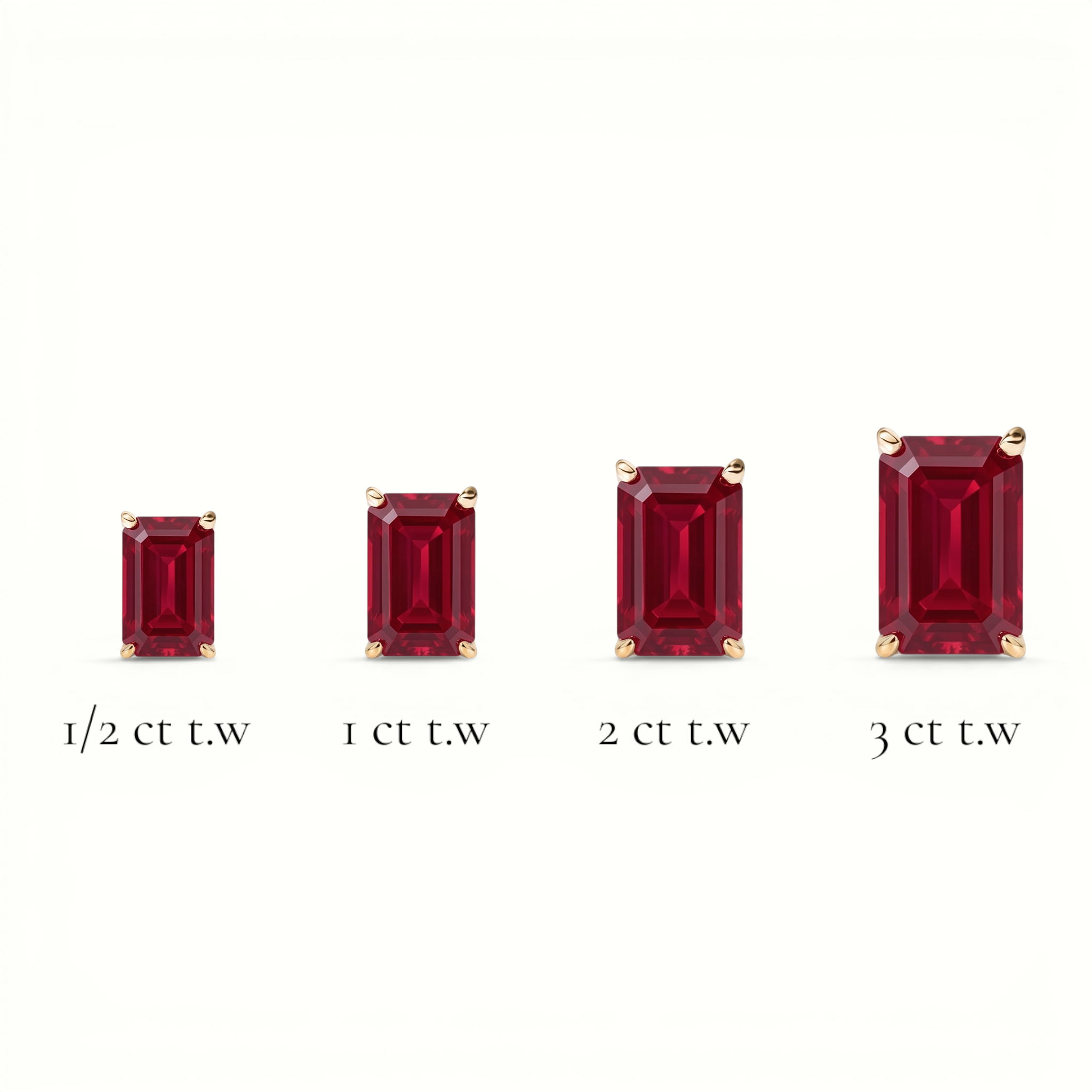 L'Emeraude® Ruby Stud Earrings, Gold Vermeil