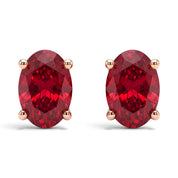 L'Ovale® Ruby Stud Earrings, 14K Rose Gold