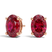 L'Ovale® Ruby Stud Earrings, 14K Rose Gold