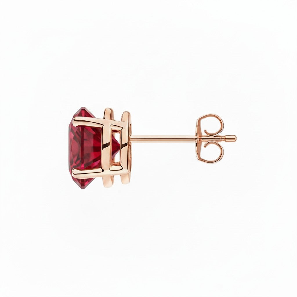 L'Ovale® Ruby Stud Earrings, 14K Rose Gold