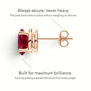 L'Ovale® Ruby Stud Earrings, Gold Vermeil