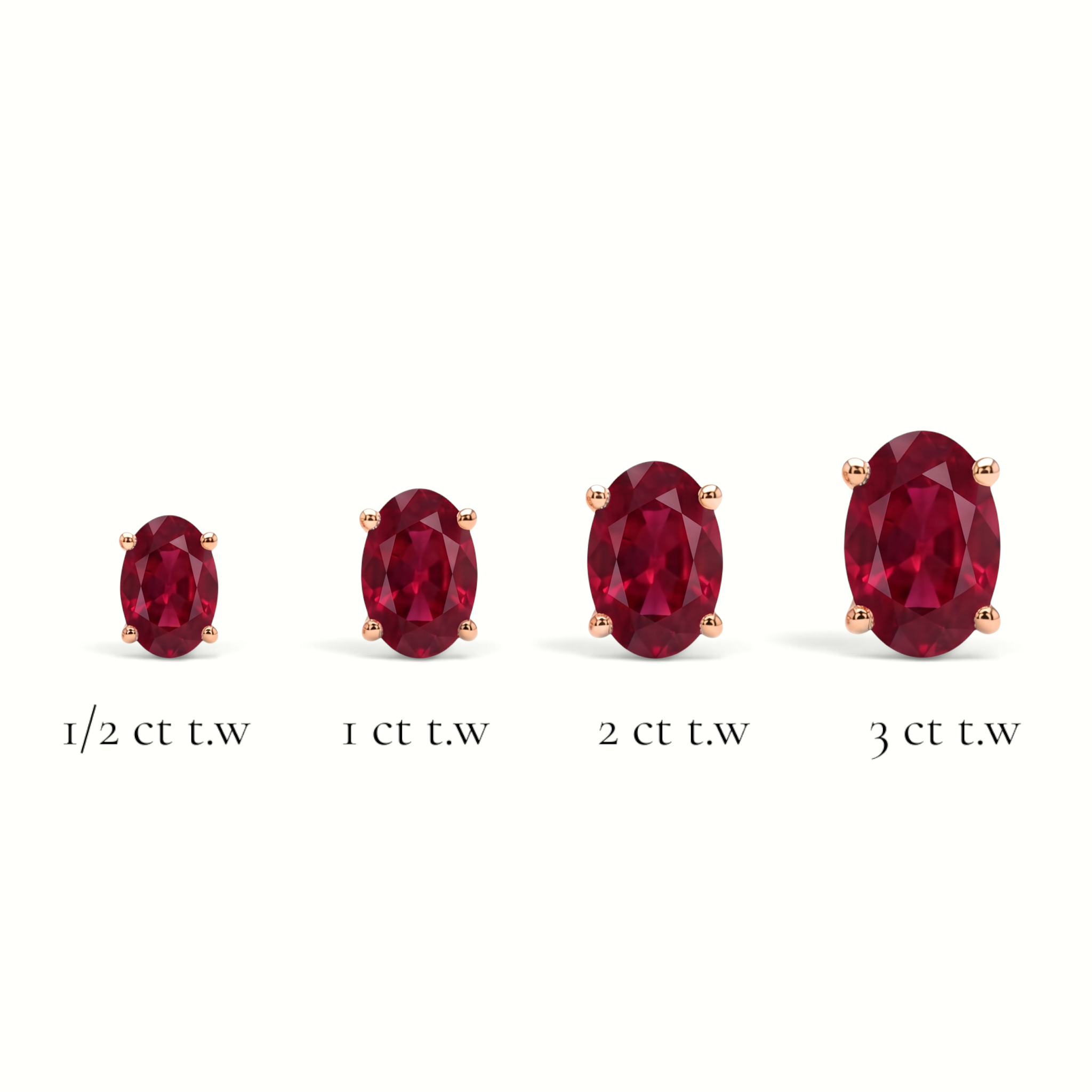 L'Ovale® Ruby Stud Earrings, 14K Rose Gold