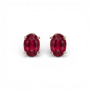 L'Ovale® Ruby Stud Earrings, 14K Rose Gold