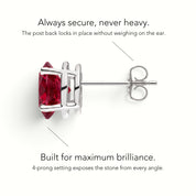 L'Ovale® Ruby Stud Earrings, Platinum