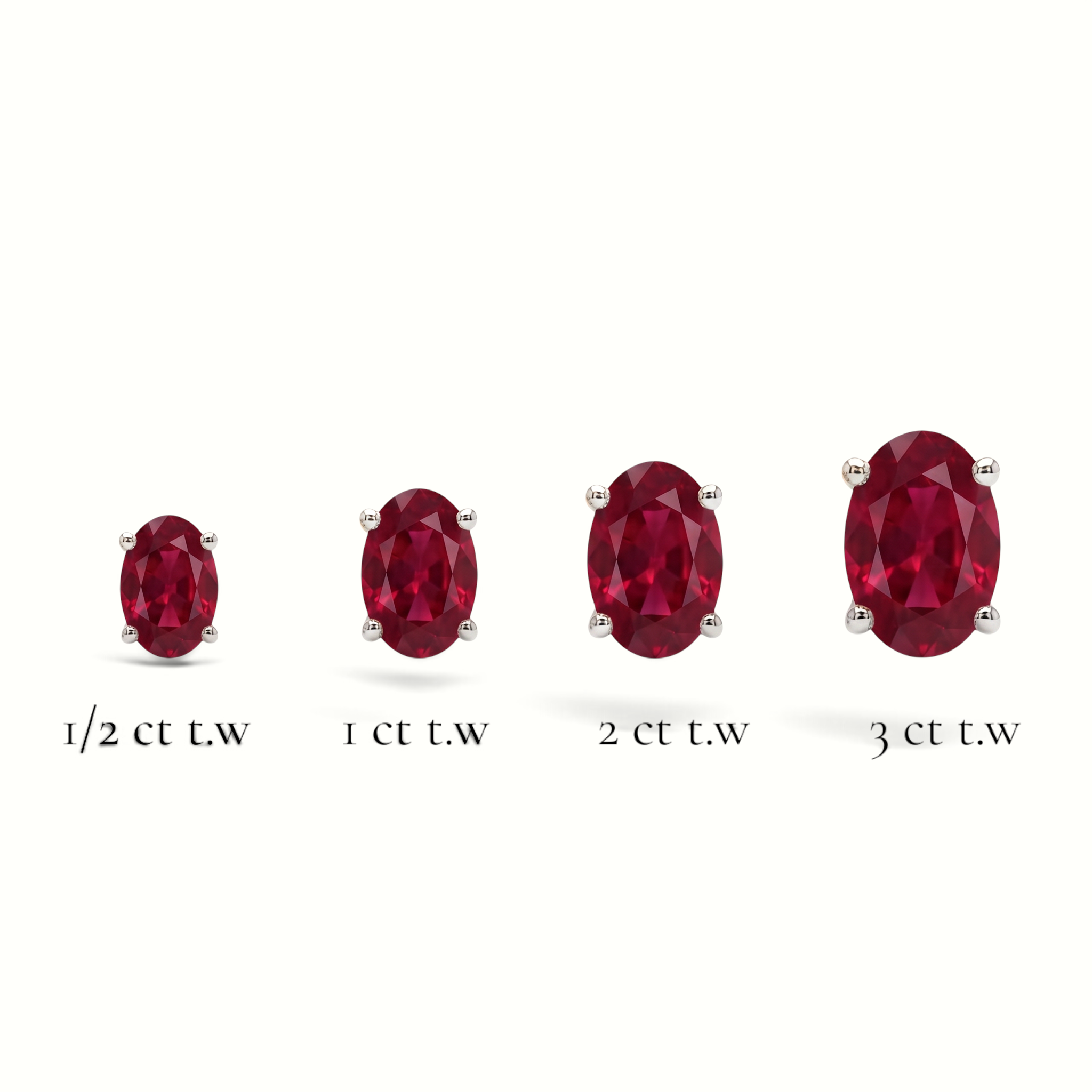 L'Ovale® Ruby Stud Earrings, Sterling Silver