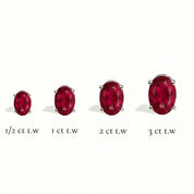 L'Ovale® Ruby Stud Earrings, Platinum