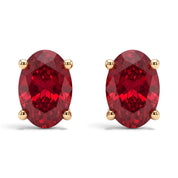 L'Ovale® Ruby Stud Earrings, Gold Vermeil