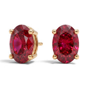 L'Ovale® Ruby Stud Earrings, 14K Yellow Gold