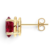 L'Ovale® Ruby Stud Earrings, Gold Vermeil