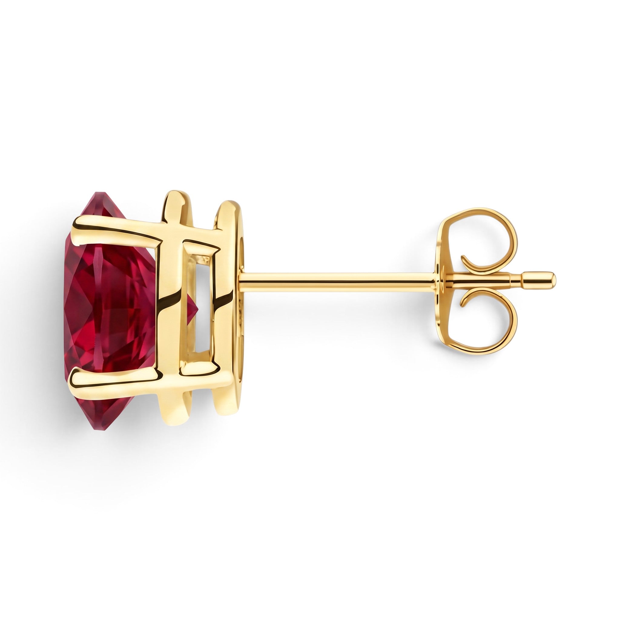 L'Ovale® Ruby Stud Earrings, Gold Vermeil