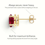 L'Ovale® Ruby Stud Earrings, 14K Yellow Gold