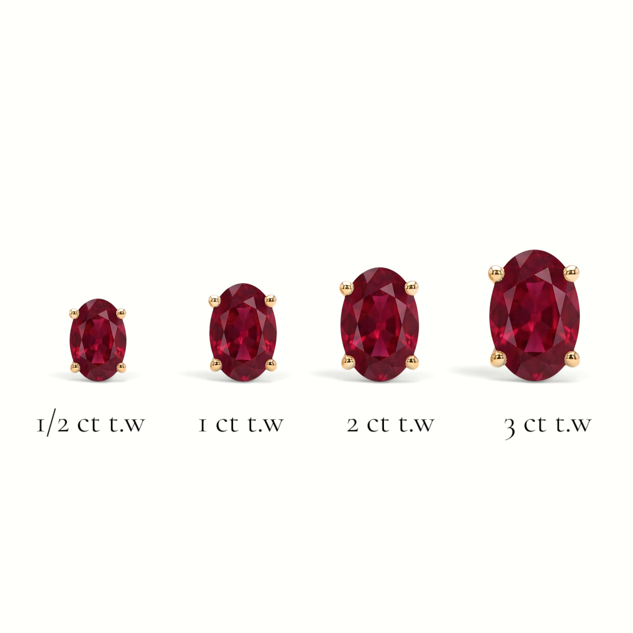 L'Ovale® Ruby Stud Earrings, Gold Vermeil